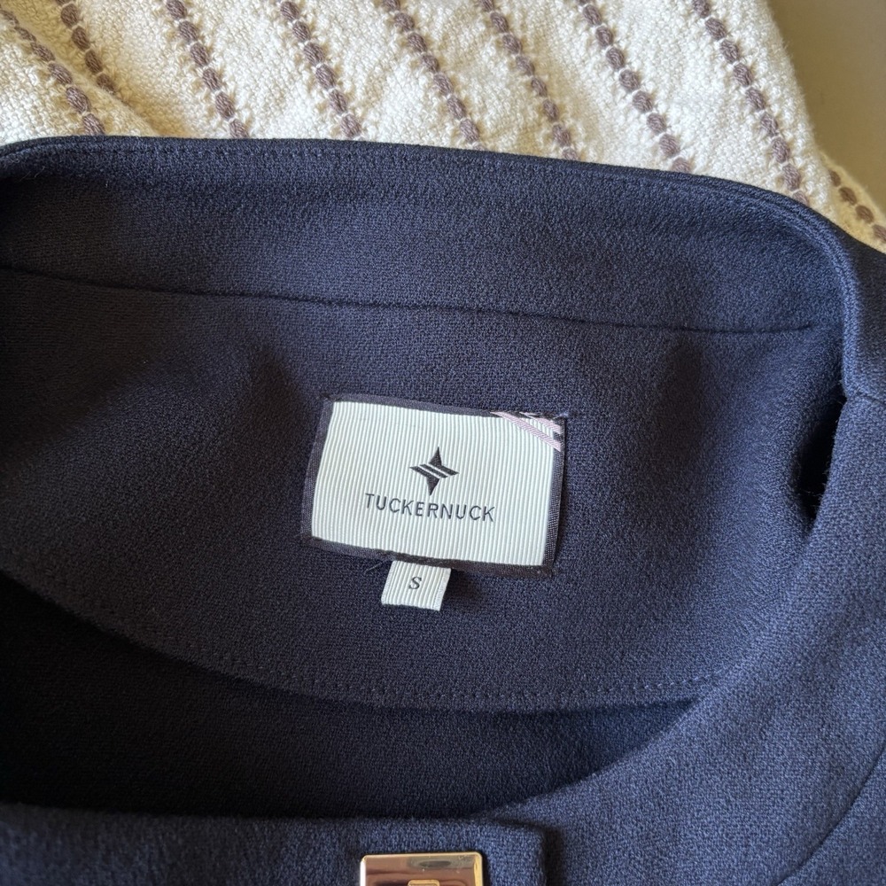 Tuckernuck Barnett Midi Dress Navy Blue Womens Size S Old Money Preppy Luxury - Picture 10 of 15